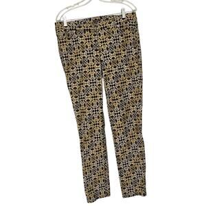 J McLaughlin Lexi Jeans Scroll Print Stretchy Mid Rise Slim Leg Black Women 12